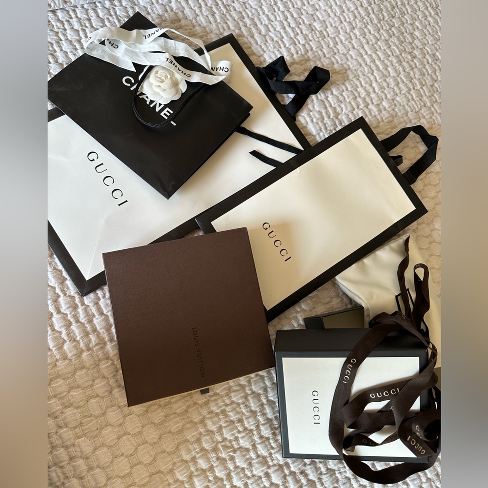 CHANEL, Louis Vuitton and GUCCI Boxes and bags